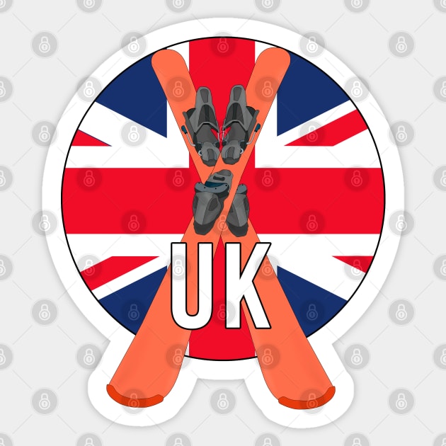 Cool Ski Flag of UK Sticker by DiegoCarvalho